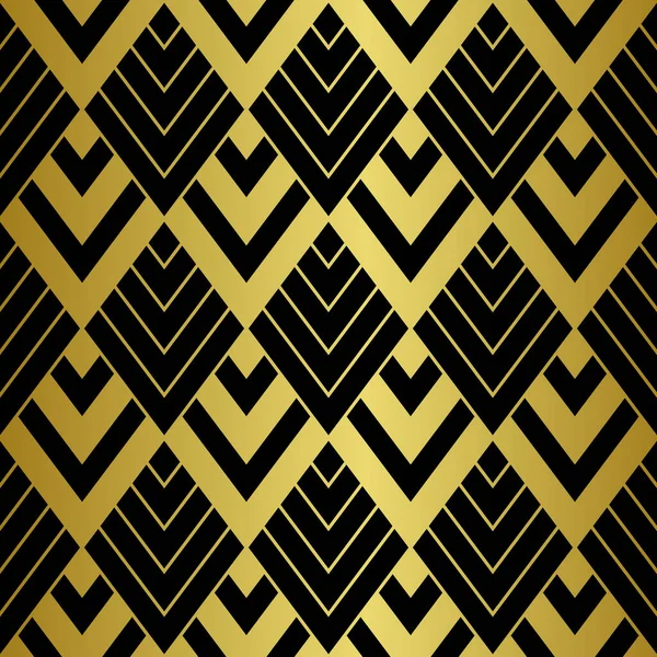 Art Deco goldenes nahtloses Muster. Gatsby Luxus Retro-Hintergrund — Stockvektor