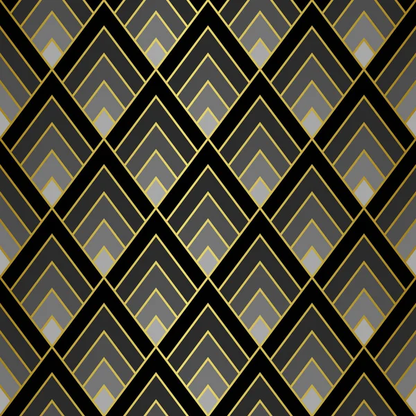 Art Deco Golden Seamless Pattern. Gatsby Luxury Retro Background — Stock Vector