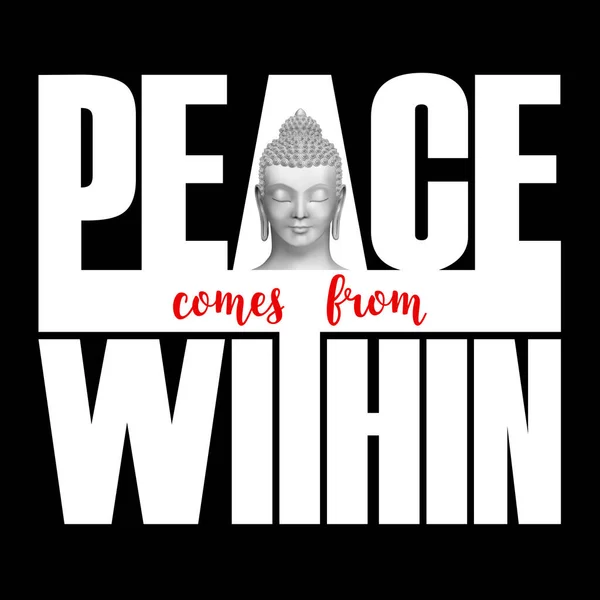 La paz viene de dentro cita de Buda — Vector de stock