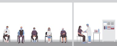 Laboratuvardan kan alıyorum. Vektör illüstrasyonu