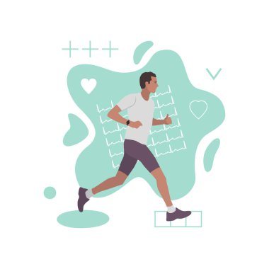 Koşan adam. Moda soyut vektör bileşimi