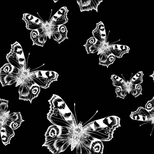 Motif Sans Couture Aquarelle Dessinée Main Avec Des Papillons — Photo