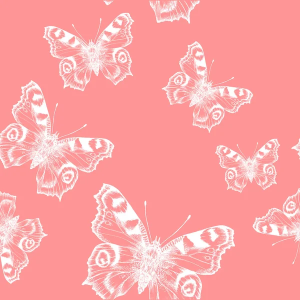 Motif Sans Couture Aquarelle Dessinée Main Avec Des Papillons — Photo