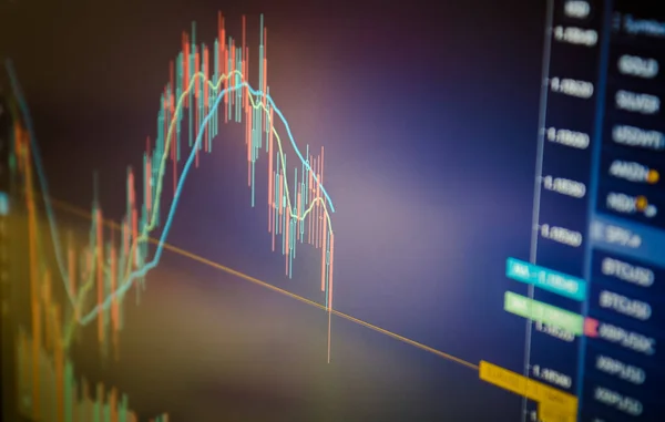 Gráfico Vela Abstracto Mercado Valores Plataforma Negociación Divisas — Foto de Stock