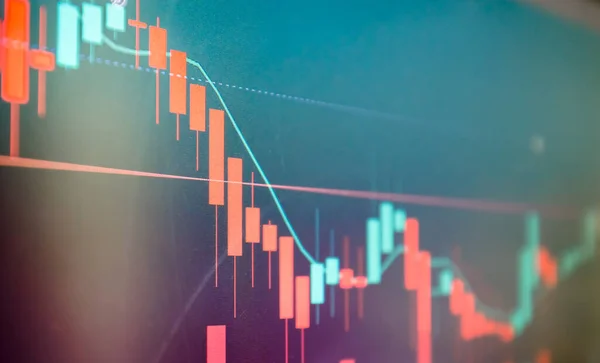 Primer Plano Gráfico Mercado Valores Plataforma Negociación Divisas — Foto de Stock