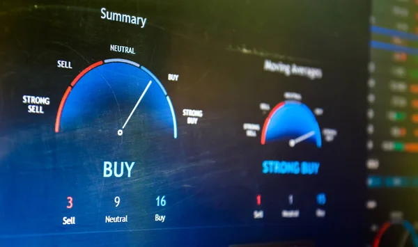 Close Stock Market Analysis Caption Screen Buy Royalty Free Stock Images