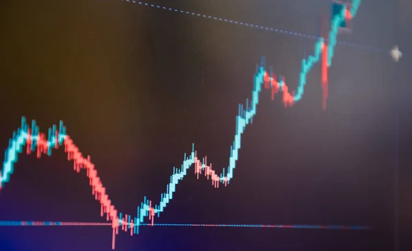 Borsada Veya Ticaret Platformunda Yükselme Grafiği — Stok fotoğraf