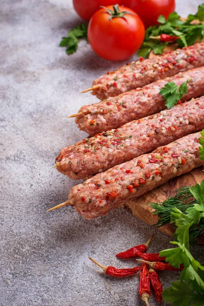 Spiedini di carne tritati lula kebab — Foto Stock