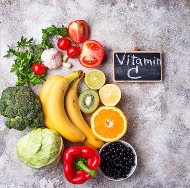 Vitamin C. sağlıklı beslenme içeren gıda