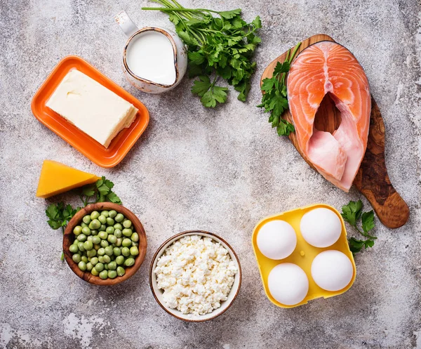 Alimentos Saludables Que Contienen Vitamina Vista Superior —  Fotos de Stock