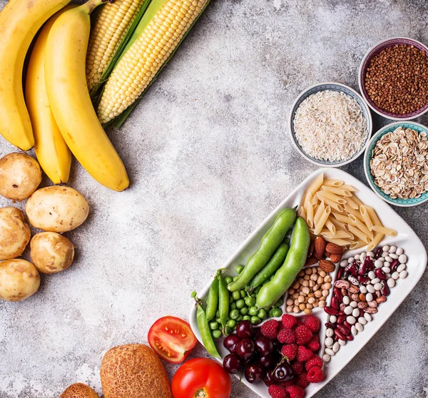 Productos saludables fuentes de carbohidratos . — Foto de Stock