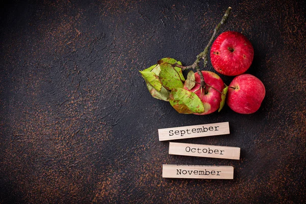 Fond d'automne créatif avec des pommes — Photo