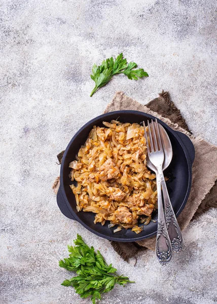 Braised cabbage with a meat — Stock Photo, Image