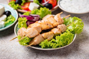 Geleneksel Yunan et şiş souvlaki