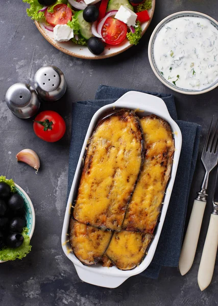 Traditional Greek moussaka with aubergine — Stock Photo, Image