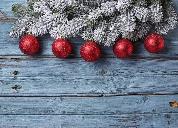 Navidad Año Nuevo Fondo Festivo Madera Azul Espacio Para Texto — Foto de Stock