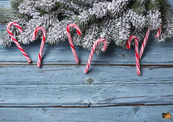 Natale Anno Nuovo Sfondo Festivo Legno Blu Spazio Testo — Foto Stock