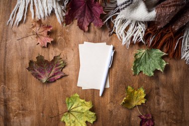 Ekose ve yaprakları ile sonbahar arka plan