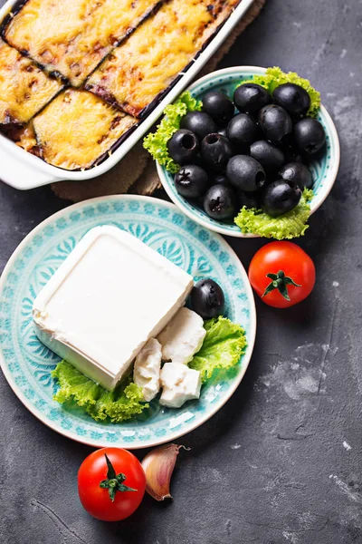 Geleneksel Yunan yemekleri ürün yelpazesine — Stok fotoğraf