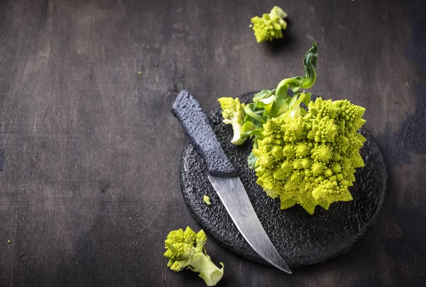 Romanesco broccoli on dark background — Stock Photo, Image