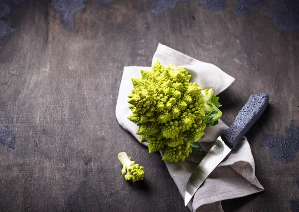 Romanesco broccoli on dark background — Stock Photo, Image