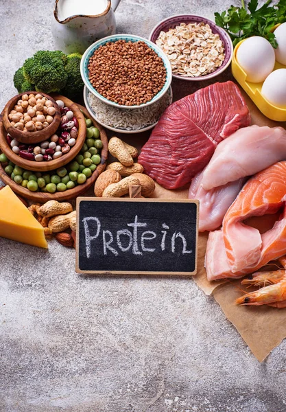 Makanan sehat tinggi dalam protein — Stok Foto