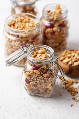 Kurutulmuş berry ile ev yapımı granola