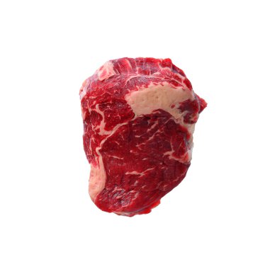 Beyaz izole ham mermer antrikot biftek