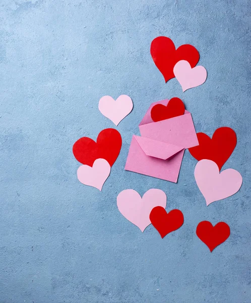 Valentines Day background with hearts — Stock Photo, Image