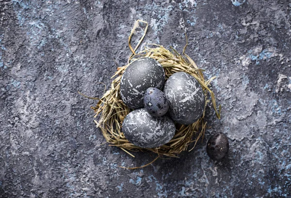 Uova di Pasqua con effetto pietra o marmo — Foto Stock