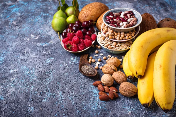 Productos ricos en fibra. Alimento dietético saludable — Foto de Stock