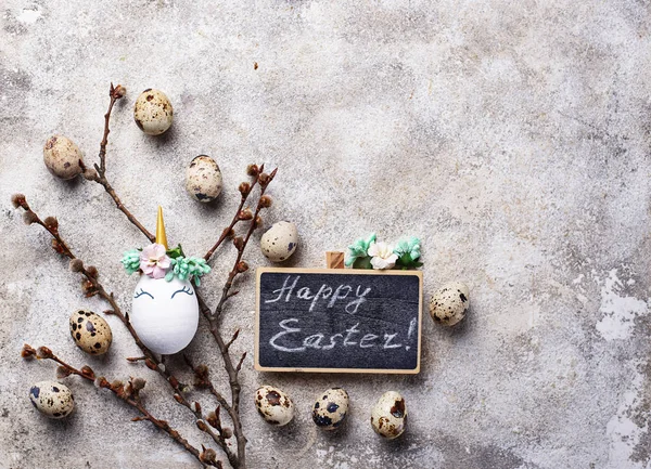 Fond de Pâques avec oeufs de caille — Photo