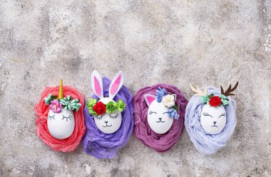 Paskalya yumurta bunny, kedi ve geyik şeklinde