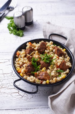 et ve sebzeli bulgur