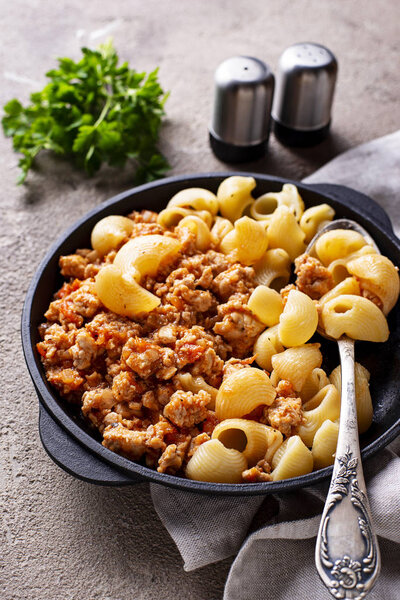 Pasta Bolognese with meat sauce