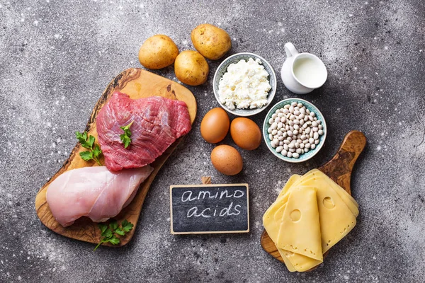 Producten rijk aan aminozuren. — Stockfoto