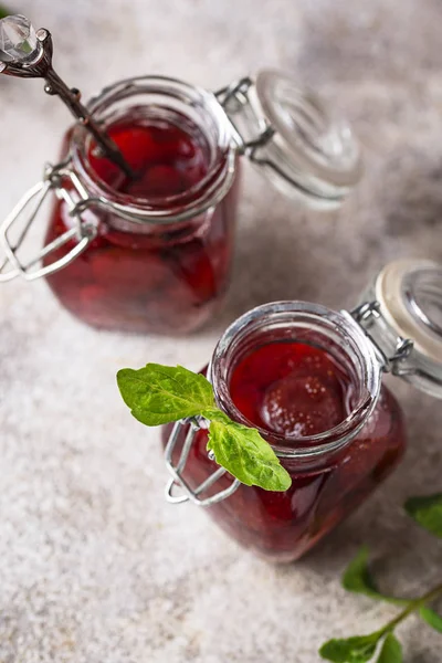 Homemade strawberry jam in jar