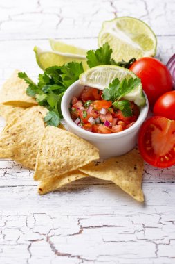 Geleneksel Meksika domates salsa sos