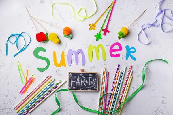 Artículos coloridos para la fiesta de verano — Foto de Stock