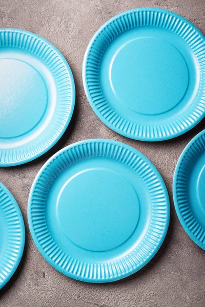 Eco amistoso plato de papel azul — Foto de Stock