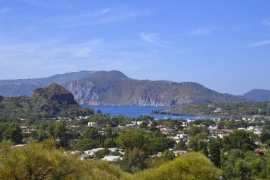 Sicilya'daki Volkan adası, İtalya.