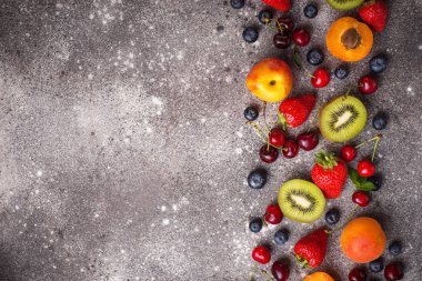 Meyve ve çilek yaz arka plan