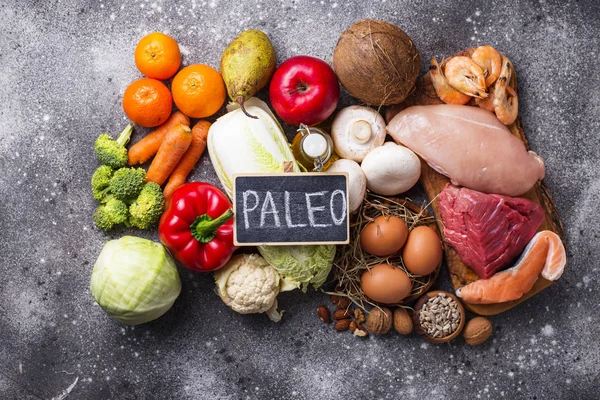 Hälsosamma produkter för paleo diet — Stockfoto