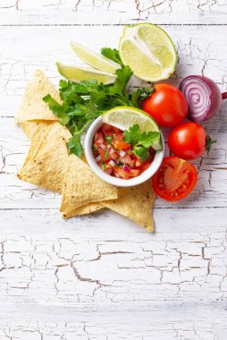 Geleneksel Meksika domates salsa sos