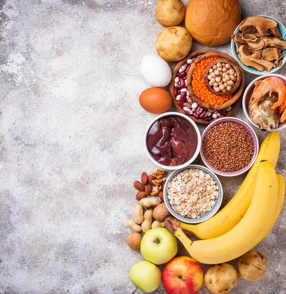 Fuentes de productos saludables de hierro — Foto de Stock