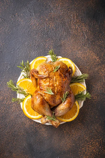 Baked turkey or chicken for holiday — Stock Photo, Image
