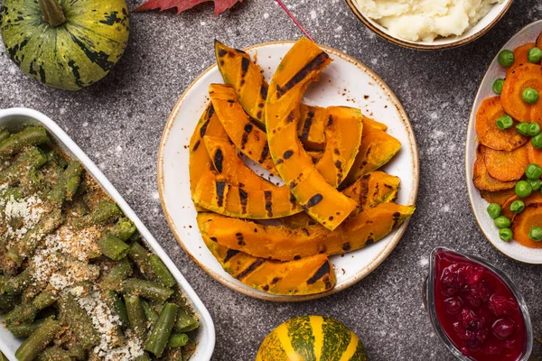 Grilled pumpkin. Thanksgiving Day food