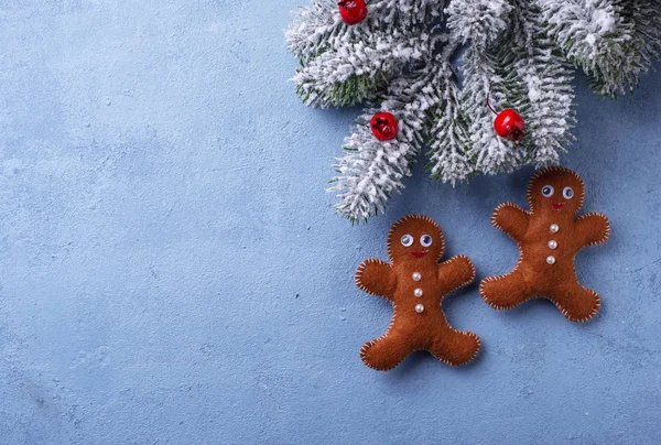 Christmas gingerbread men made of felt