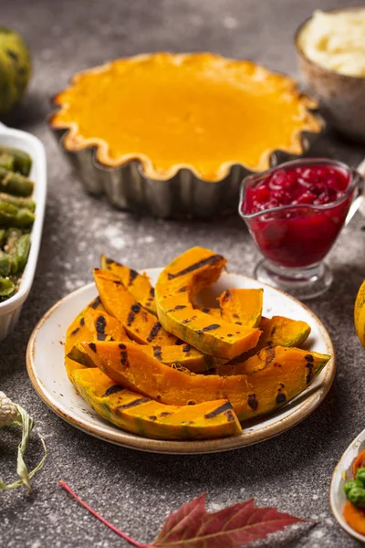 Grilled pumpkin. Thanksgiving Day food