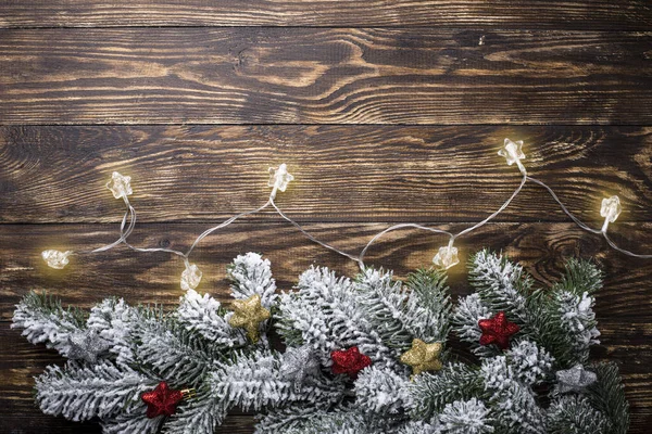 성탄절 배경 과 스타 갈랜드 — 스톡 사진